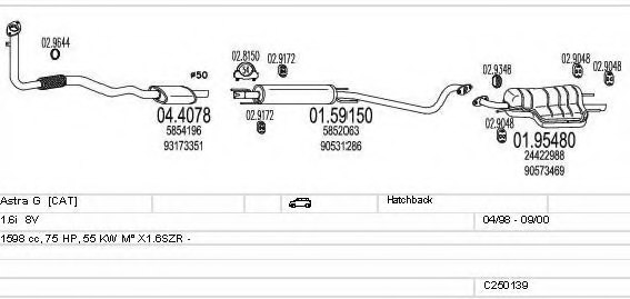 MTS C250139005257 Exhaust System